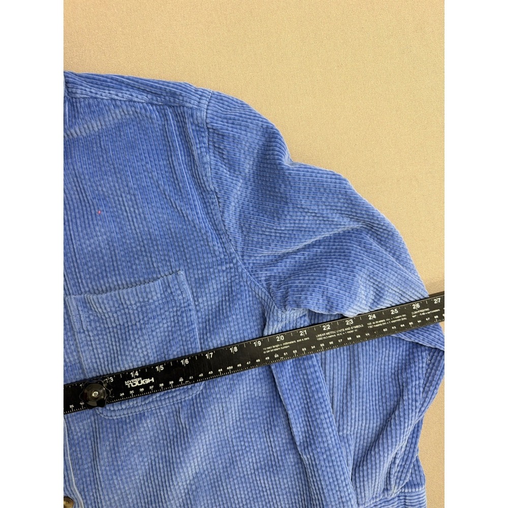 LL Bean Womens Corduroy Button Down Shirt M Blue Flannel Lined Long Sleeve 1351 - Picture 5 of 7
